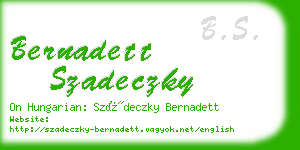 bernadett szadeczky business card